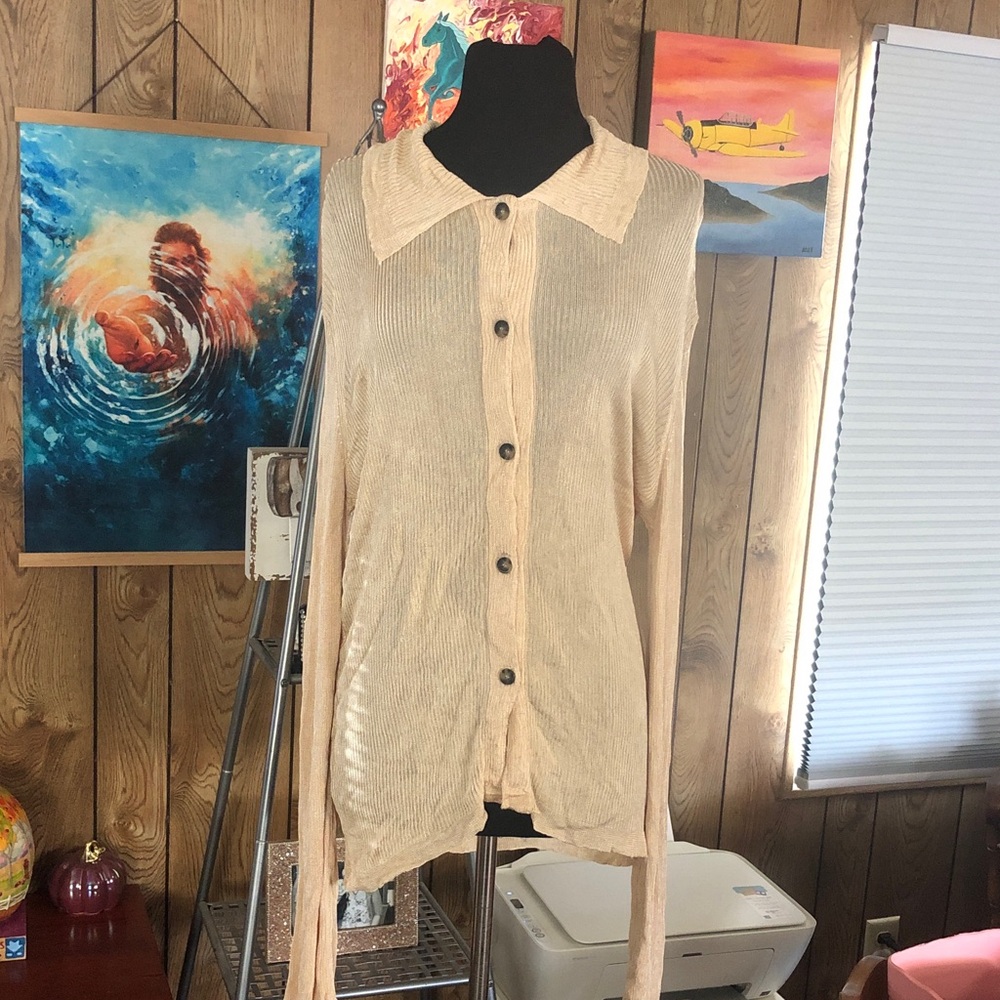 Free People Metallic Knit Sweater size Medium